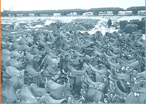 Седла павших после битвы лошадей